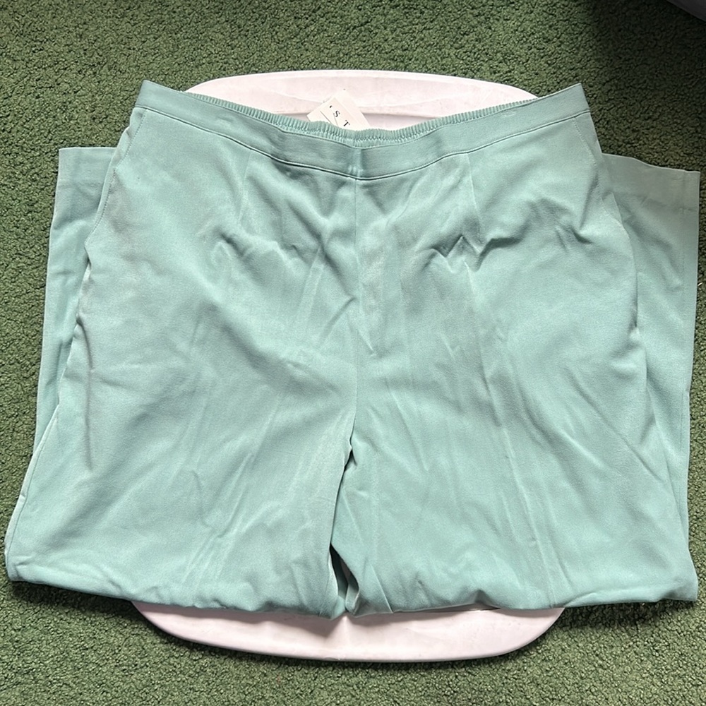 Alfred Dunner Blue and Green Trousers Relaxed Fit - Picture 3 of 6
